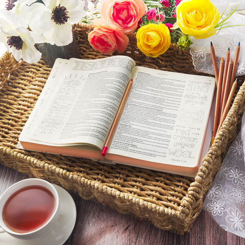 Pearlized White Faux Leather KJV My Creative Bible