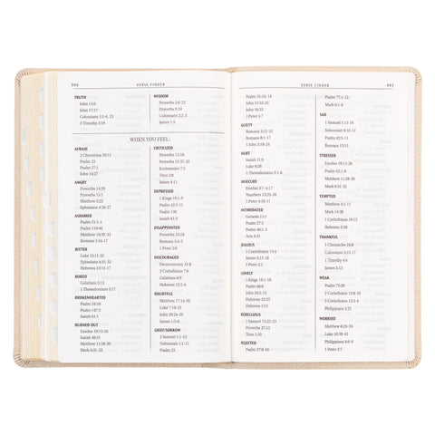 Pearlized Ivory Faux Leather King James Version Deluxe Gift Bible with Thumb Index