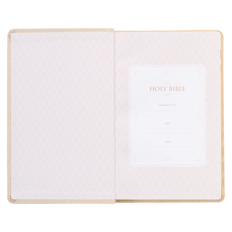 Pearlized Ivory Faux Leather King James Version Deluxe Gift Bible with Thumb Index