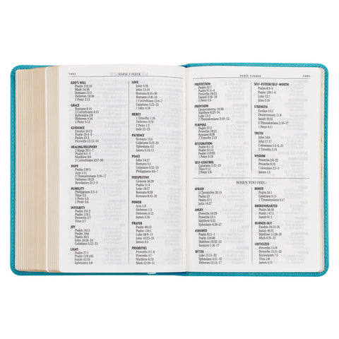 Aqua Blue Large Print Compact King James Version Bible
