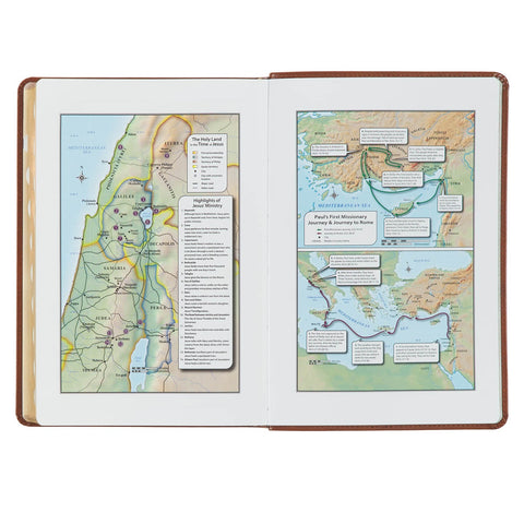 Diamond Honey-brown Faux Leather Full-size Giant Print King James Version Bible with Thumb Index