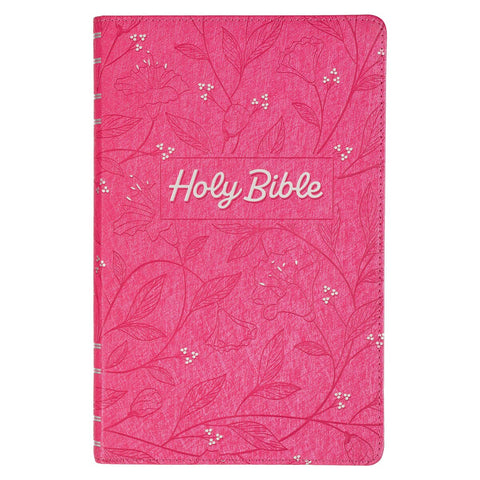 Pearlized Cherry Pink Faux Leather King James Version Gift Edition Bible