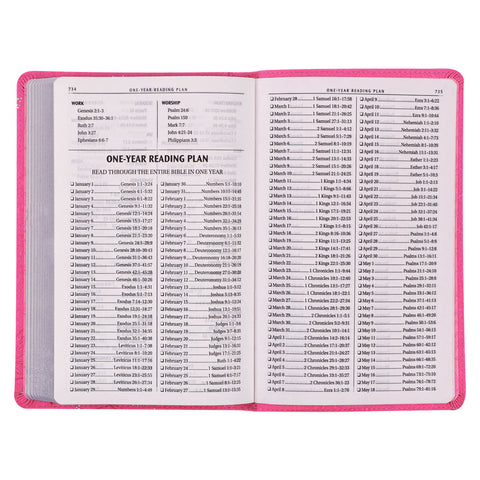 Pearlized Cherry Pink Faux Leather King James Version Gift Edition Bible