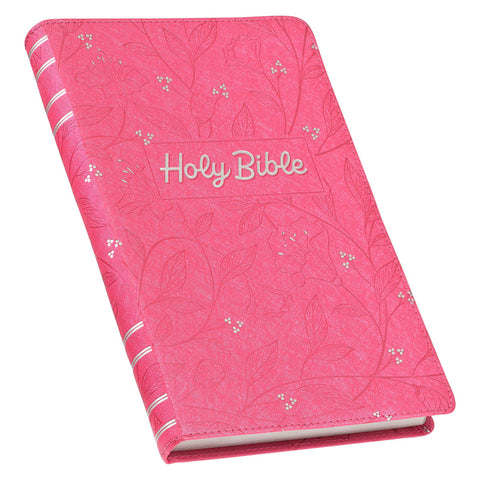 Pearlized Cherry Pink Faux Leather King James Version Gift Edition Bible