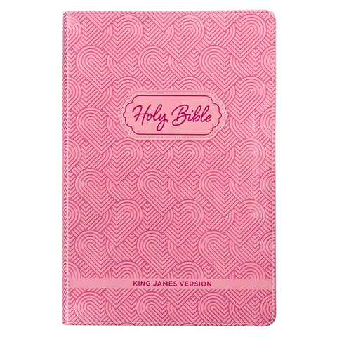 Blossom Pink Heart Faux Leather King James Version Kid's Bible