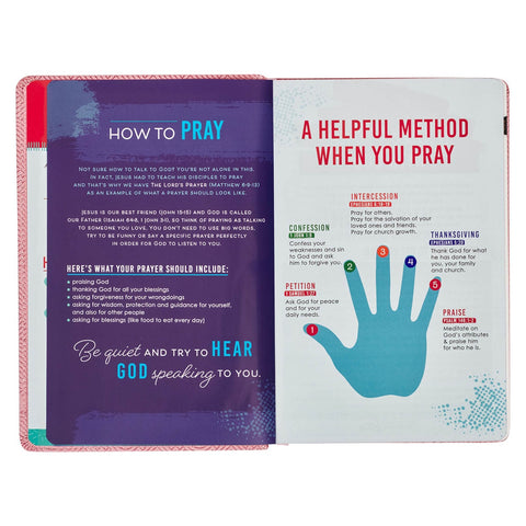 Blossom Pink Heart Faux Leather King James Version Kid's Bible