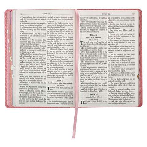 Blossom Pink Heart Faux Leather King James Version Kid's Bible