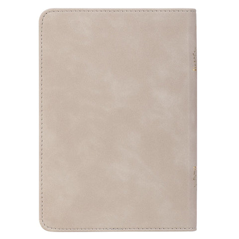 Taupe Bouquet Faux Leather Compact King James Version Bible