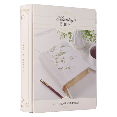 Feather Gray Floral Faux Leather Hardcover King James Version Note-taking Bible