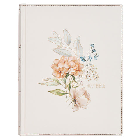 Blush Bouquet Faux Leather Hardcover Large Print King James Version Note-taking Bible