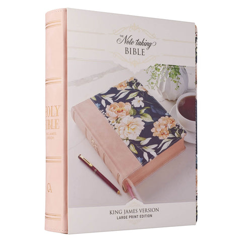 Dusty Peach Faux Leather Hardcover Large Print King James Version Note-taking Bible