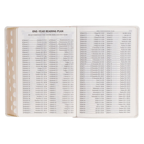 White Faux Leather Super Giant Print King James Version Bible with Thumb Index