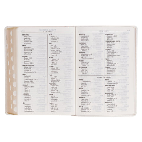 White Faux Leather Super Giant Print King James Version Bible with Thumb Index