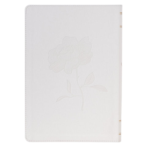 White Faux Leather Super Giant Print King James Version Bible with Thumb Index