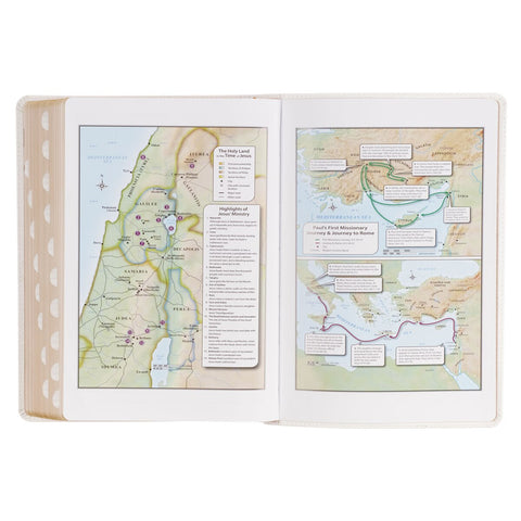 White Faux Leather Super Giant Print King James Version Bible with Thumb Index