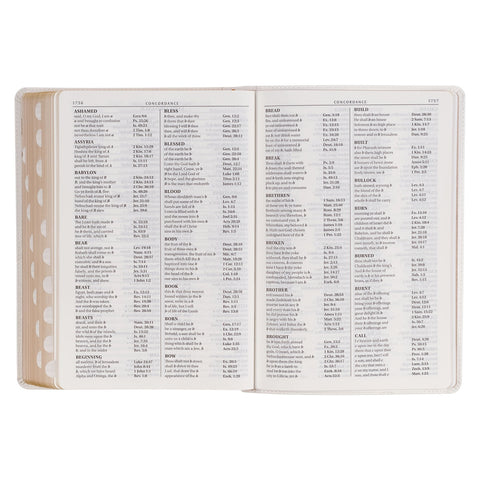 White Faux Leather Super Giant Print King James Version Bible with Thumb Index