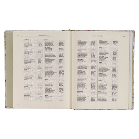 Sage Green Floral Hardcover Amelia Collection Large Print King James Version Note-taking Bible - Luke 22:42