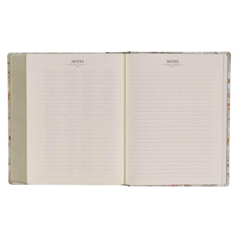 Sage Green Floral Hardcover Amelia Collection Large Print King James Version Note-taking Bible - Luke 22:42