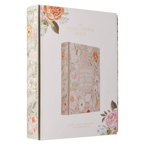 Sage Green Floral Hardcover Amelia Collection Large Print King James Version Note-taking Bible - Luke 22:42