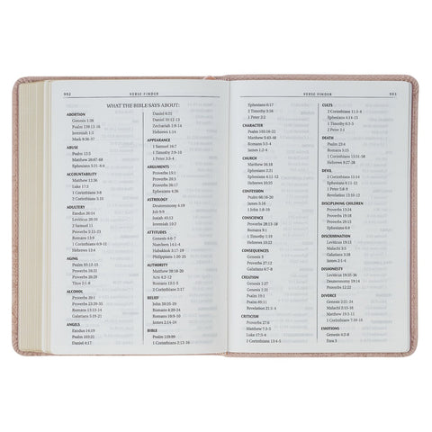 Blush Pink Floral Faux Leather Compact King James Version Bible