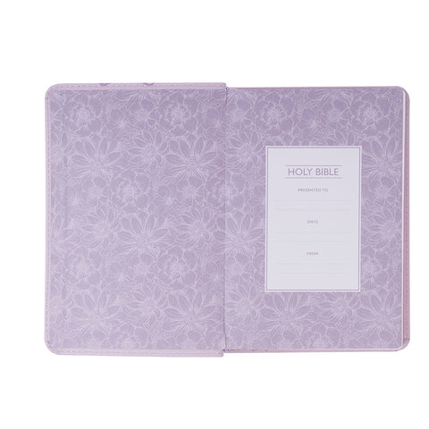 Lavender Bouquet Large Print Compact King James Version Bible