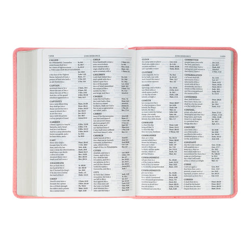 Coral Dawn Floral Large Print Compact King James Version Bible 