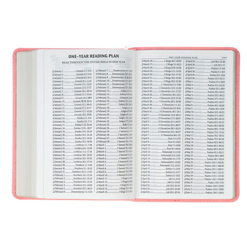 Coral Dawn Floral Large Print Compact King James Version Bible 