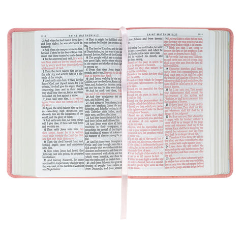 Coral Dawn Floral Large Print Compact King James Version Bible 