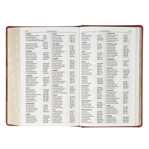 Rooted Brown Faux Leather Hardcover Standard-size Giant Print King James Version Bible with Thumb Index