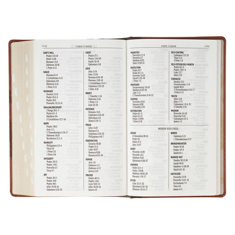 Rooted Brown Faux Leather Hardcover Standard-size Giant Print King James Version Bible with Thumb Index