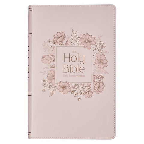 Blush Floral Faux Leather Standard-size Giant Print KJV Bible Thumb Index