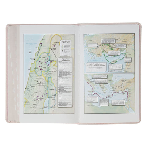 Blush Floral Faux Leather Standard-size Giant Print KJV Bible Thumb Index
