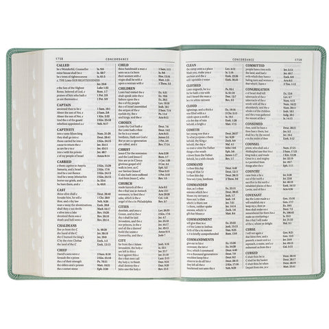 Teal Floral Faux Leather Giant Print Standard-size King James Version Bible with Thumb Index