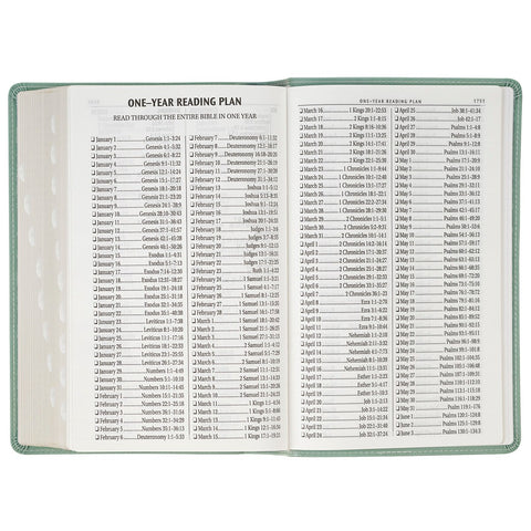 Teal Floral Faux Leather Giant Print Standard-size King James Version Bible with Thumb Index
