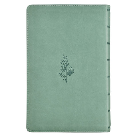 Teal Floral Faux Leather Giant Print Standard-size King James Version Bible with Thumb Index