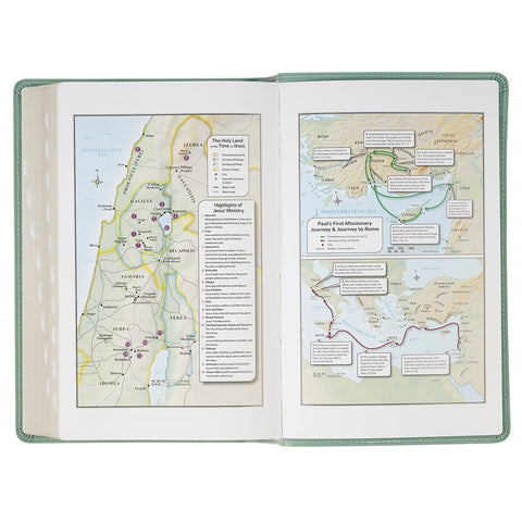 Teal Floral Faux Leather Giant Print Standard-size King James Version Bible with Thumb Index