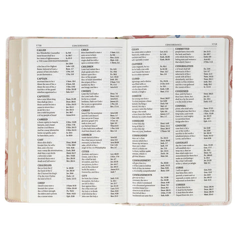 Pink Floral Faux Leather Giant Print Standard-Size King James Version Bible with Thumb Index