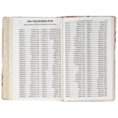 Pink Floral Faux Leather Giant Print Standard-Size King James Version Bible with Thumb Index