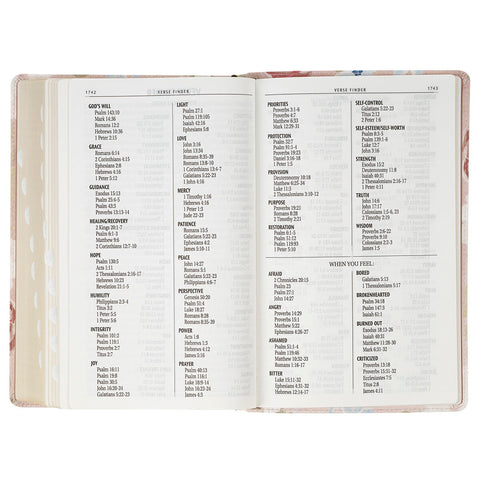 Pink Floral Faux Leather Giant Print Standard-Size King James Version Bible with Thumb Index