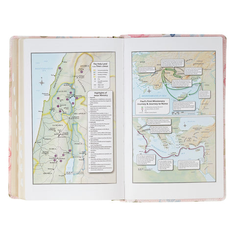 Pink Floral Faux Leather Giant Print Standard-Size King James Version Bible with Thumb Index
