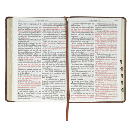 Brown Crown of Thorns Giant Print Full-size King James Version Bible with Thumb Index