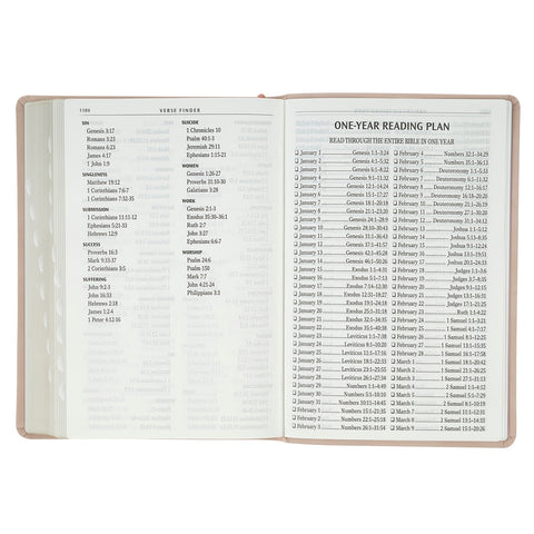 Blush Pink Floral Giant Print Full-size King James Version Bible with Thumb Index