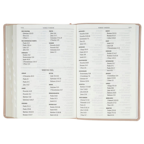 Blush Pink Floral Giant Print Full-size King James Version Bible with Thumb Index