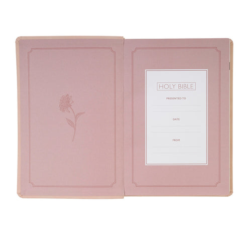 Blush Pink Floral Giant Print Full-size King James Version Bible with Thumb Index