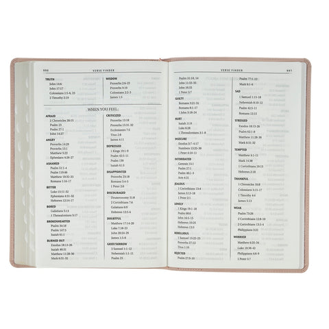 Pink Floral Faux Leather Large Print Thinline King James Version Bible with Thumb Index