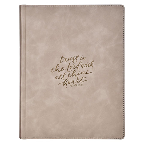 Trust Taupe Faux Leather Large Print King James Version Note-taking Bible - Proverbs 3:5