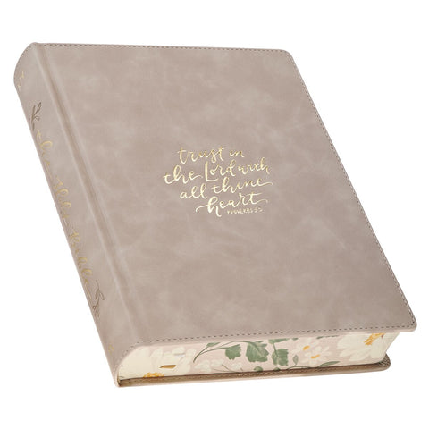 Trust Taupe Faux Leather Large Print King James Version Note-taking Bible - Proverbs 3:5
