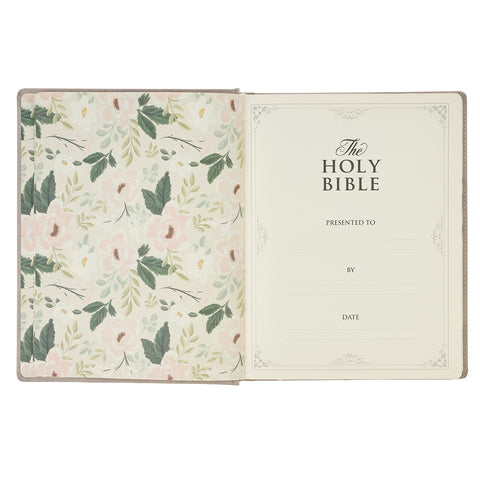 Trust Taupe Faux Leather Large Print King James Version Note-taking Bible - Proverbs 3:5