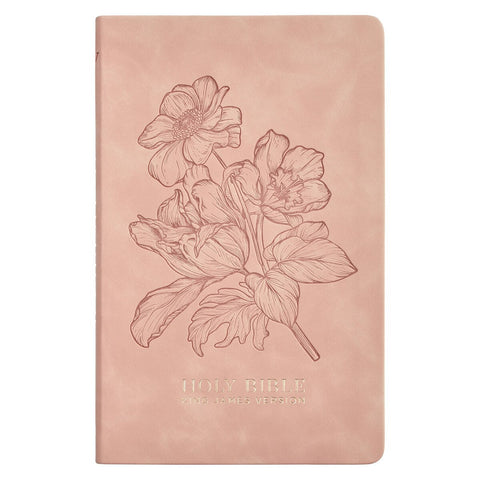 Dusty Pink Floral Faux Leather King James Version Gift Edition Bible