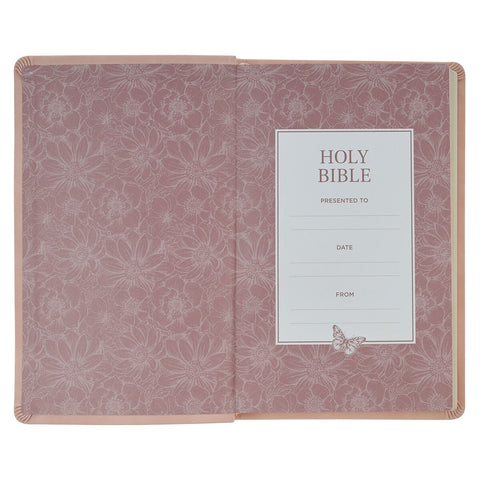 Dusty Pink Floral Faux Leather King James Version Gift Edition Bible